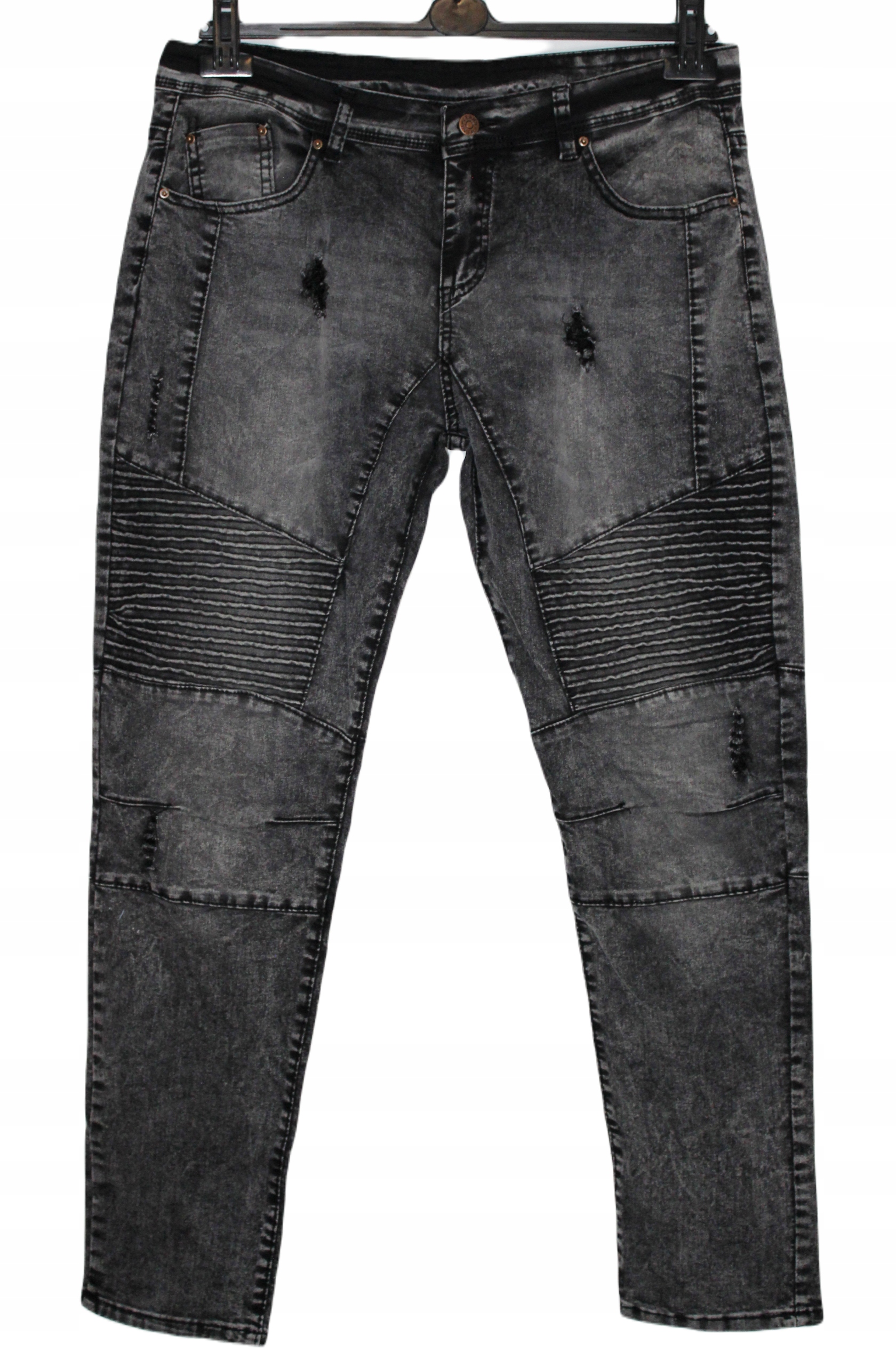 

Czarne jeansowe spodnie przetarcia 3XL 4XL 46 48