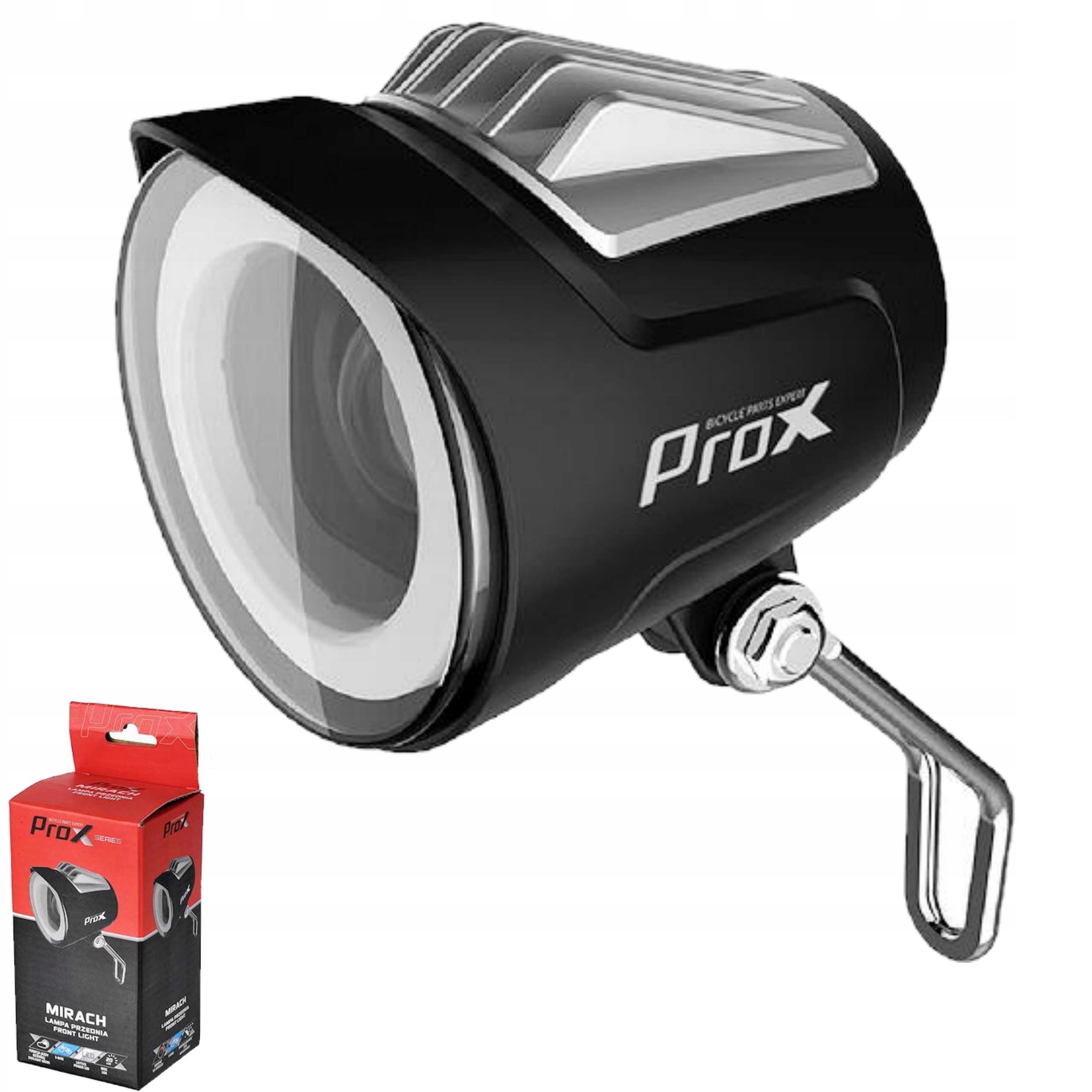 ProX Lampa Przednia Do E-bike Mirach Led 20 Lux DC36-48V z Klaksonem