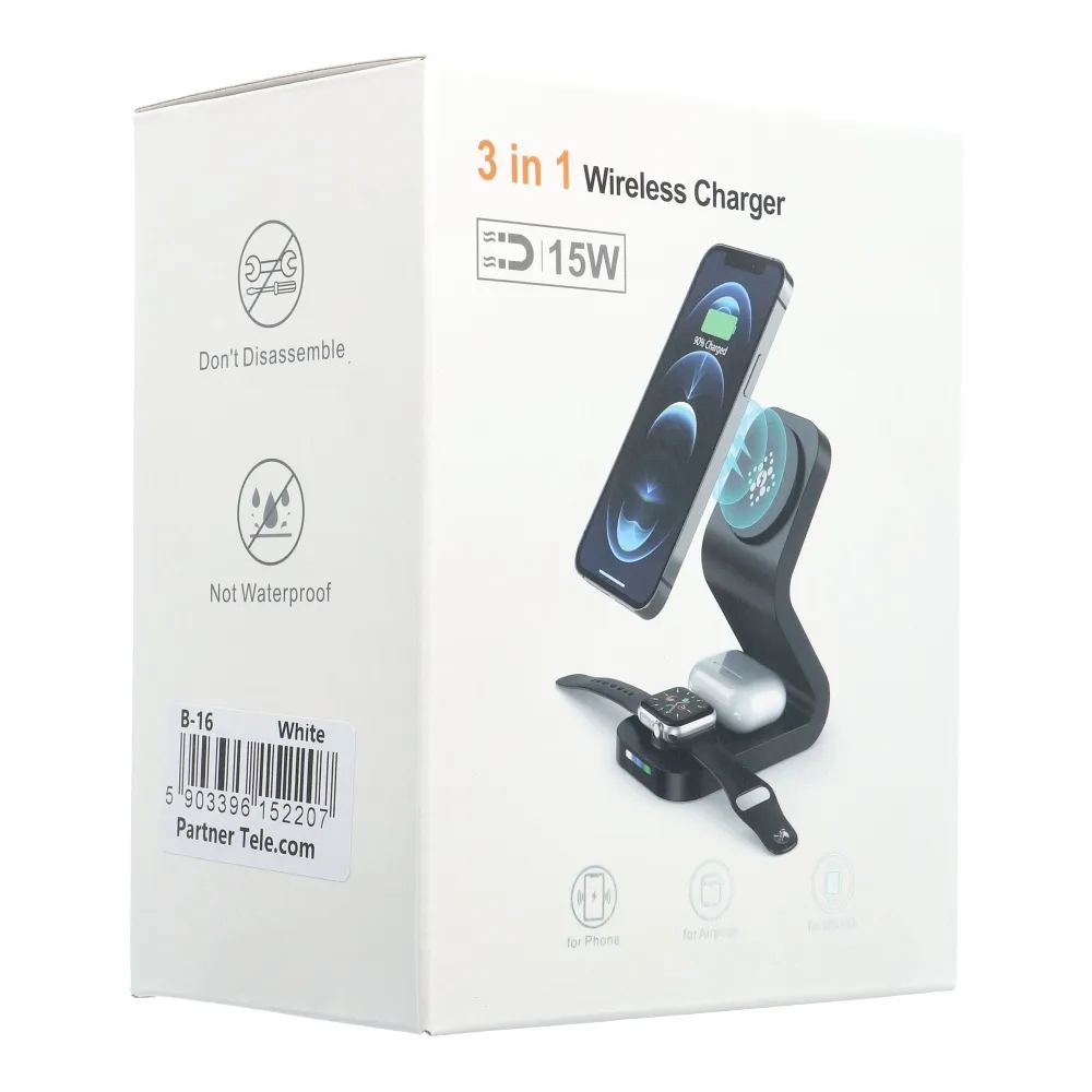 Ładowarka indukcyjna Qi 3w1 15W B16 wspomaga EAN (GTIN) 5903396152207
