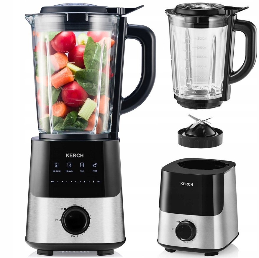 Blender Kielichowy Szklany Do Koktajli Smoothie Kerch Axel 2,2L 2700W