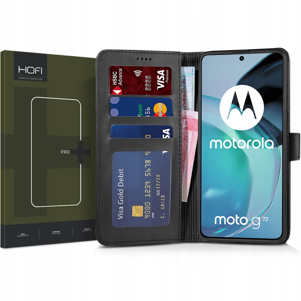 

Wallet Etui Skórzane Portfel Na Moto G72 Szkło