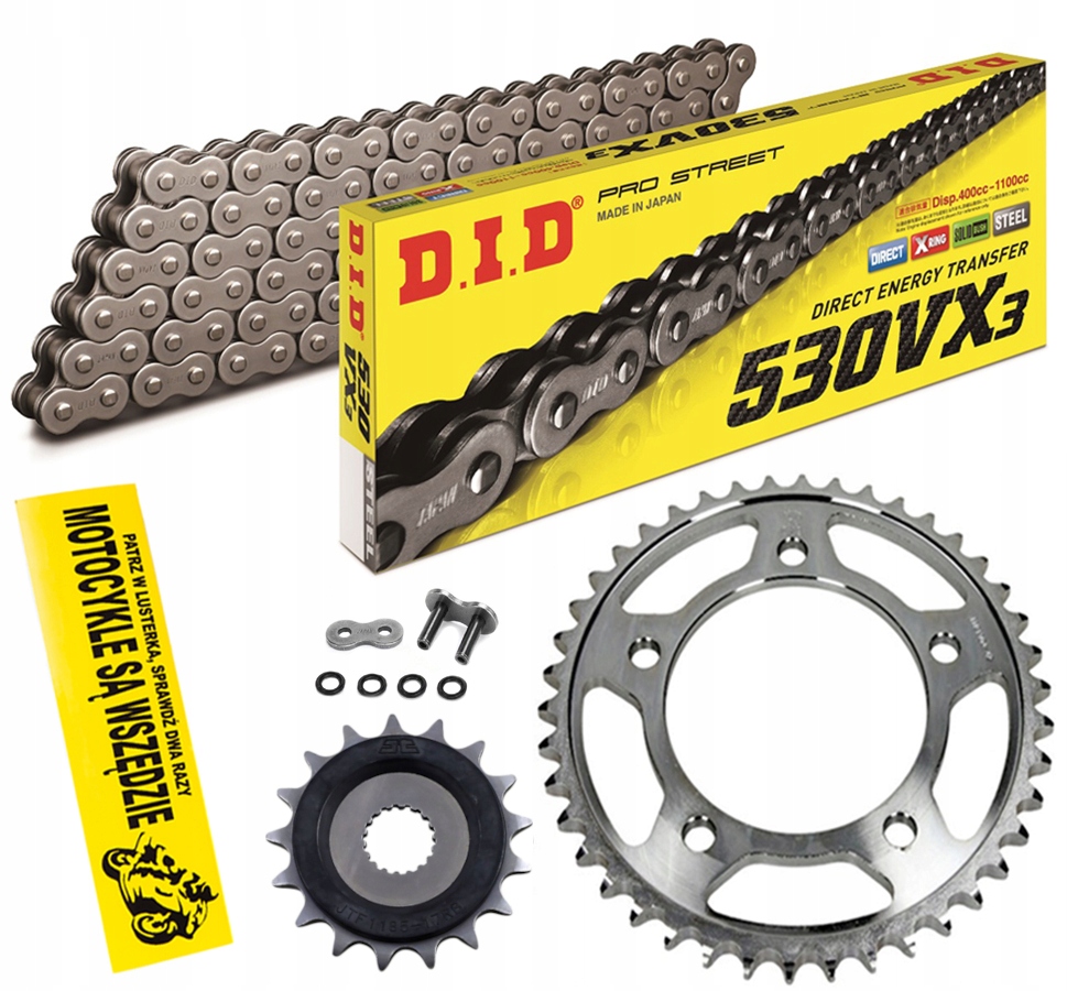 NAPĘD ZESTAW DID X-RING TŁUMIK DRGAŃ JT YAMAHA FZ1 FAZER / FZ1 N 06-14