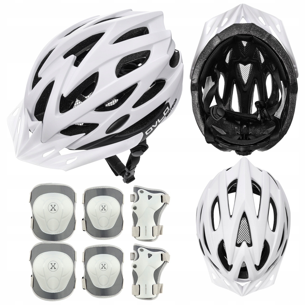 Kask Regulowany Na Rower Deskorolkę Dla Dziecka 58-61 cm Ochraniacze L