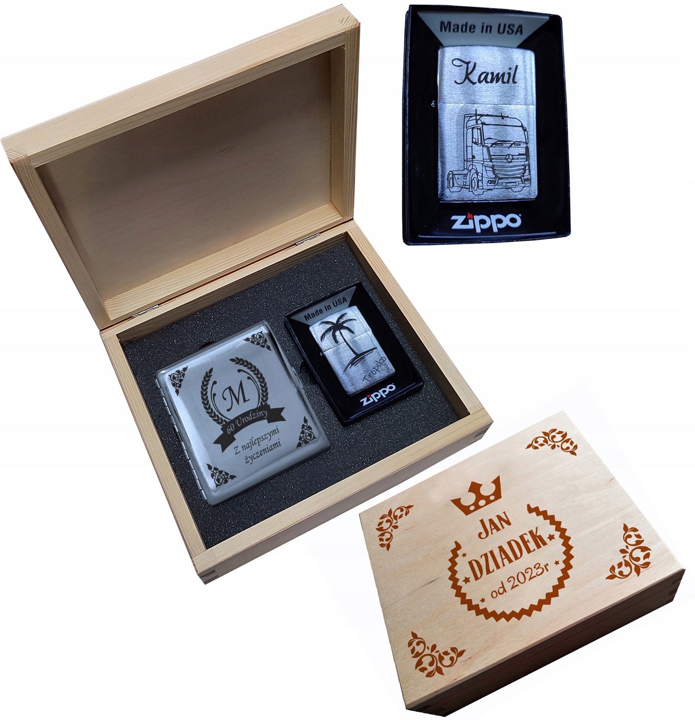 НАБОР ZIPPO ЗАЖИГАЛКА ПОРТСИГАР ГРАВЕР