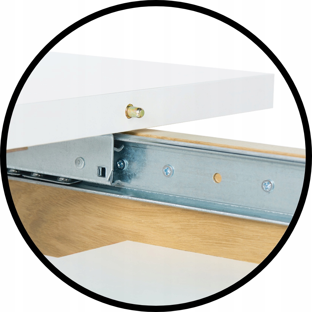 Stół rozkładany skandynawski duży biały FRISK Kształt blatu prostokątny