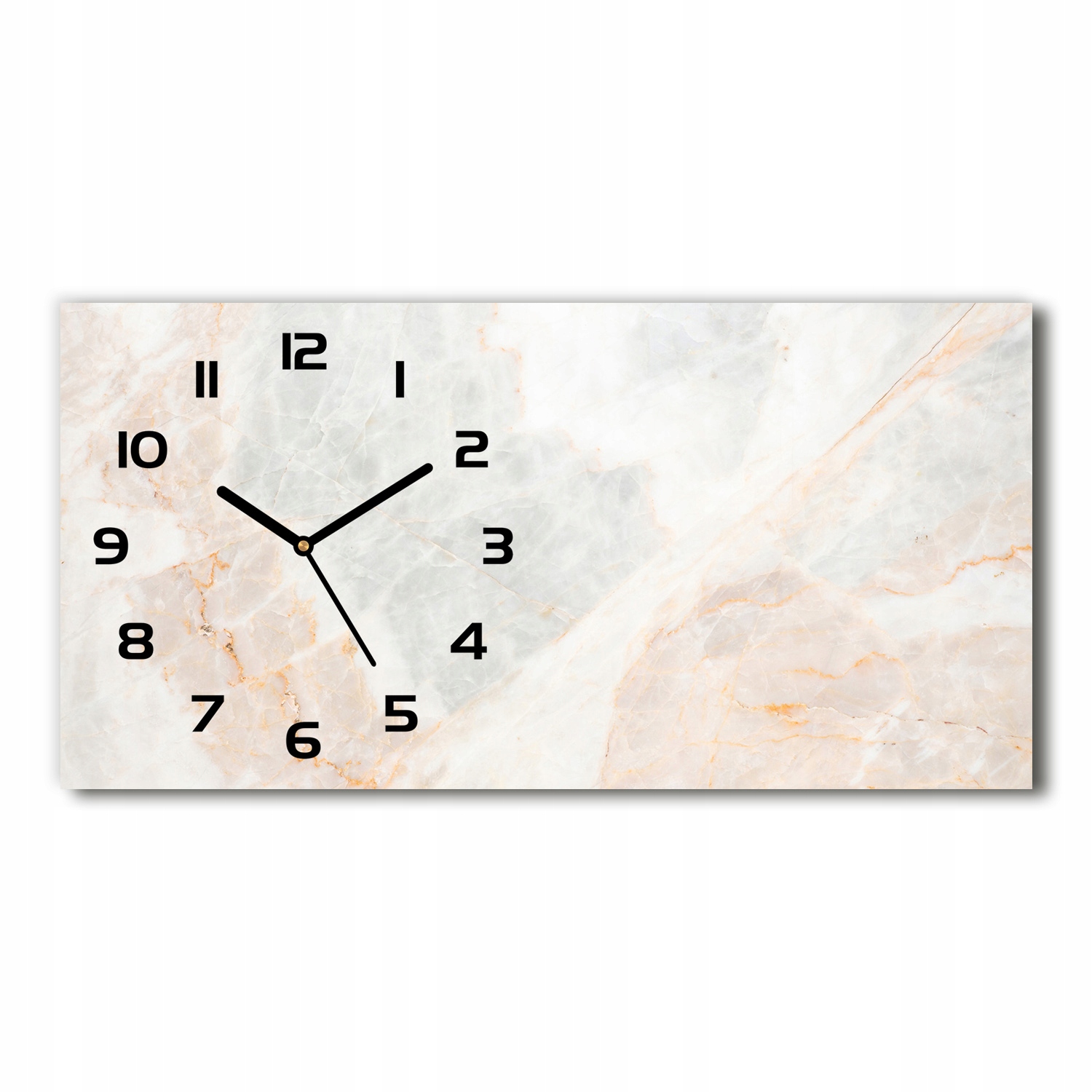 Skleněný nástěnný hodinový stroj do obývacího pokoje Marble 60x30 cm