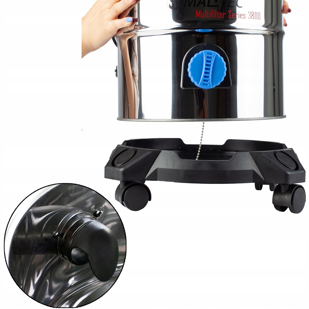 ODKURZACZ PRZEMYSŁOWY BEZWORKOWY POPIÓŁ 3800W 25L Seria MWD206S