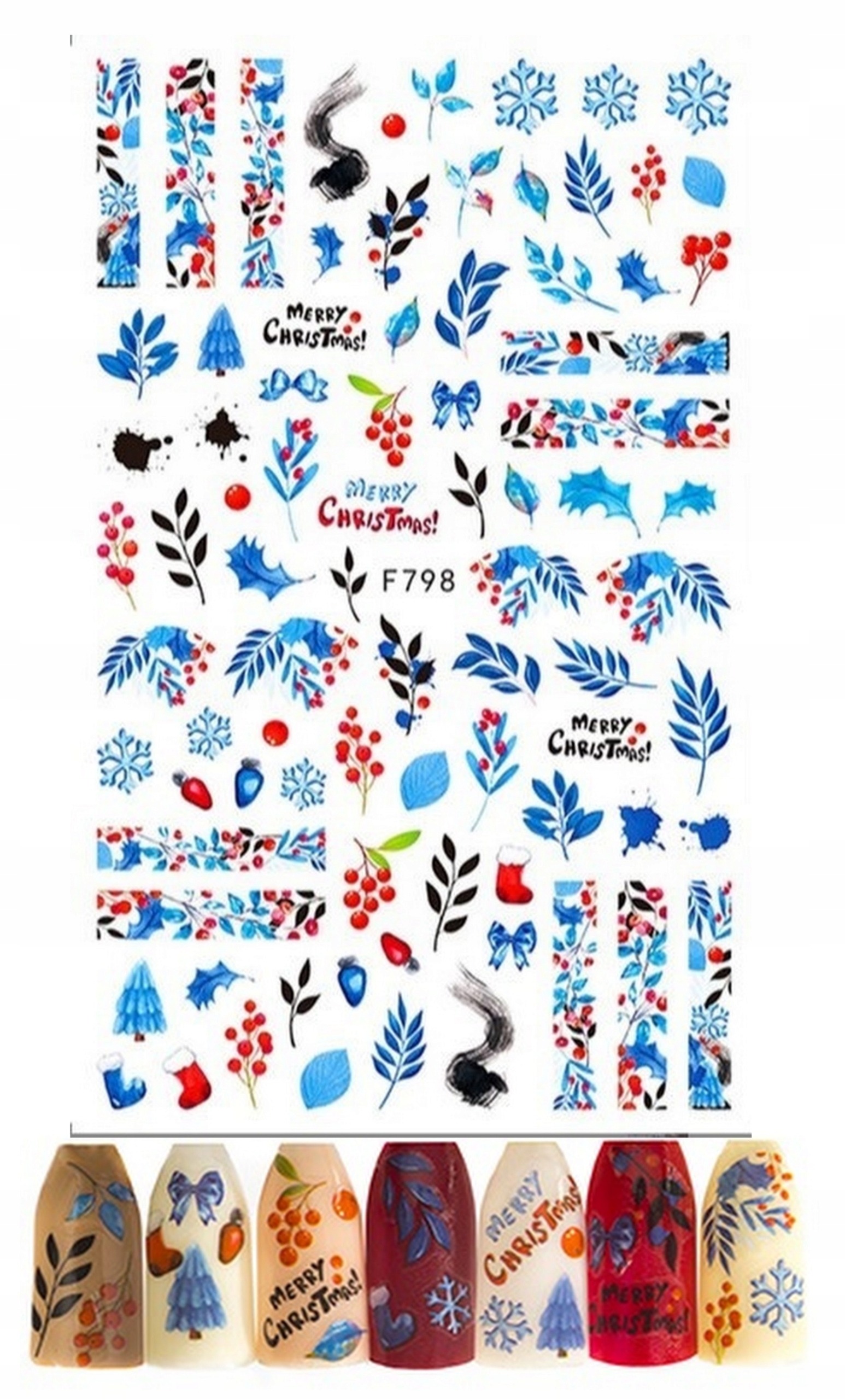 

Naklejki Na Paznokcie Samoprzylepne Świąteczne