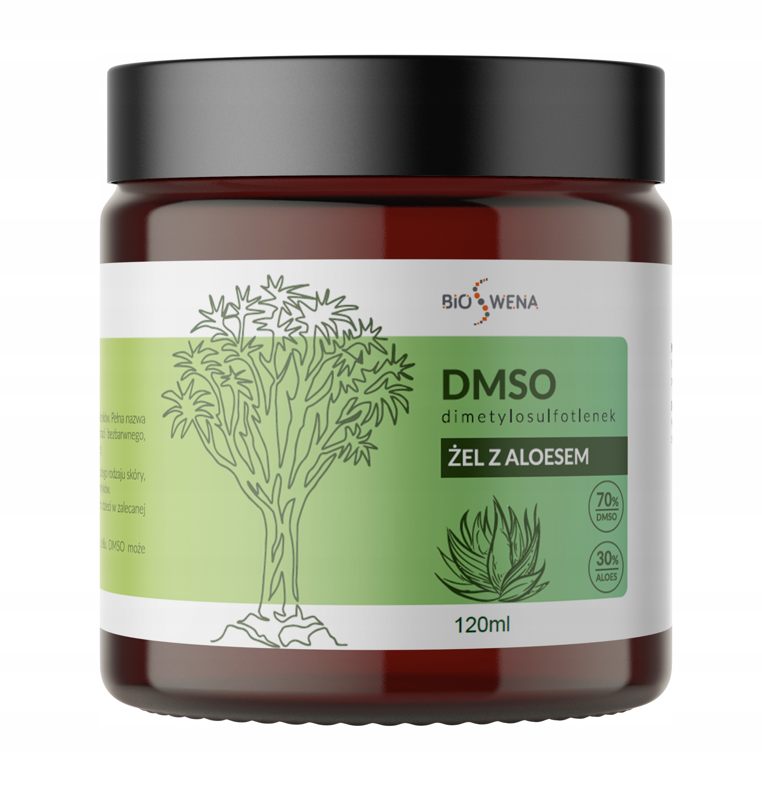 

Dmso 99,9% żel 70% aloesem 120ml z miazgi drzewnej