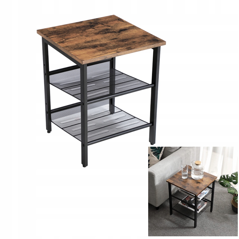 STOLIK KAWOWY NOCNY SZAFKA Z PÓŁKAMI Wykończenie matowe