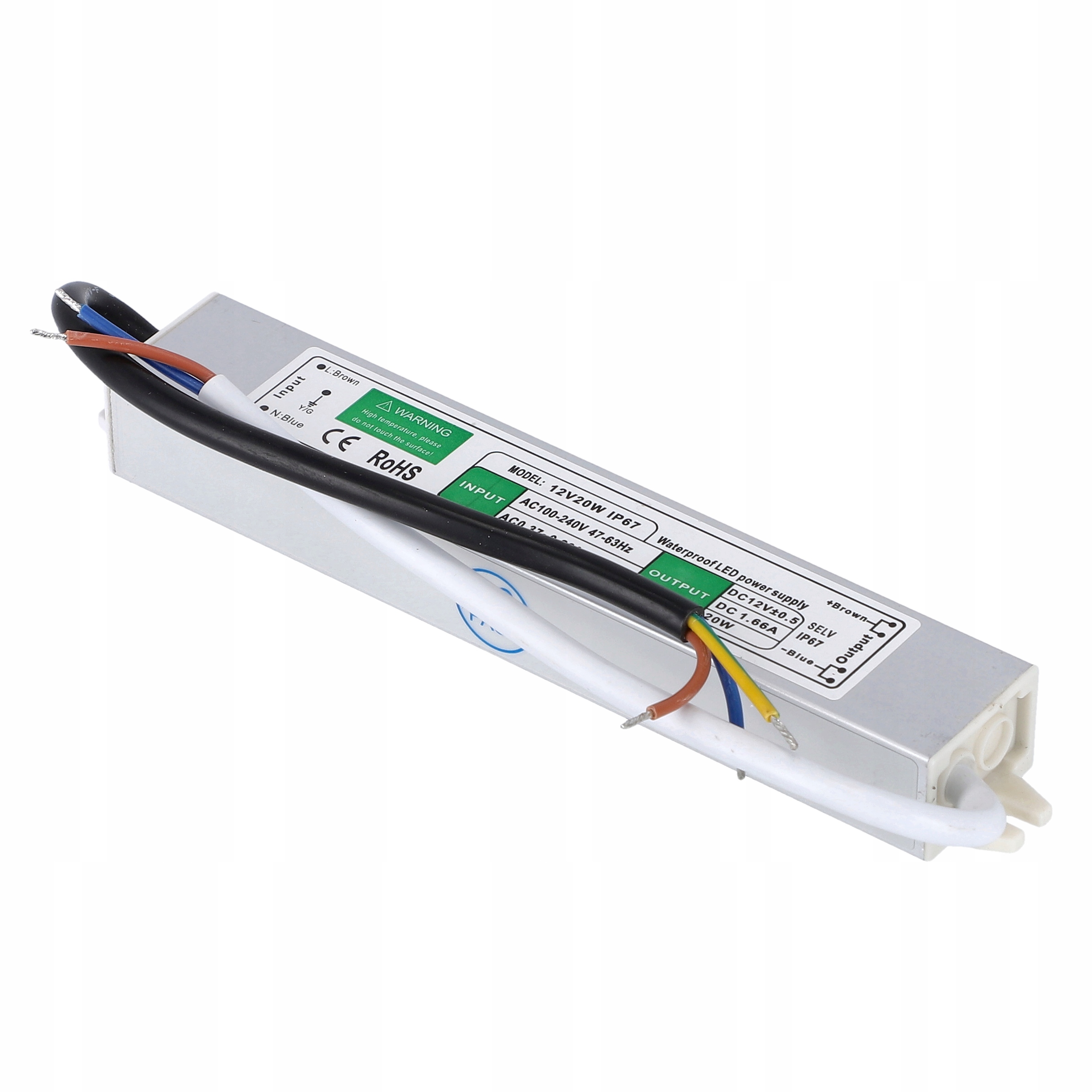 

Zasilacz Wodoodporny do taśm Led 12V 20W IP67
