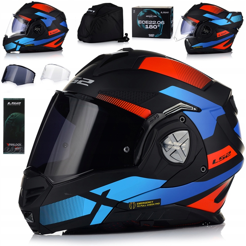 Motocyklová Prilba LS2 FF901 Advant X Čeľusťová Pinlock Batoh 2x Sklo