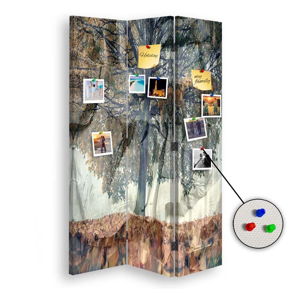 Paraván oboustranný korkový, Tajemný strom 110x170