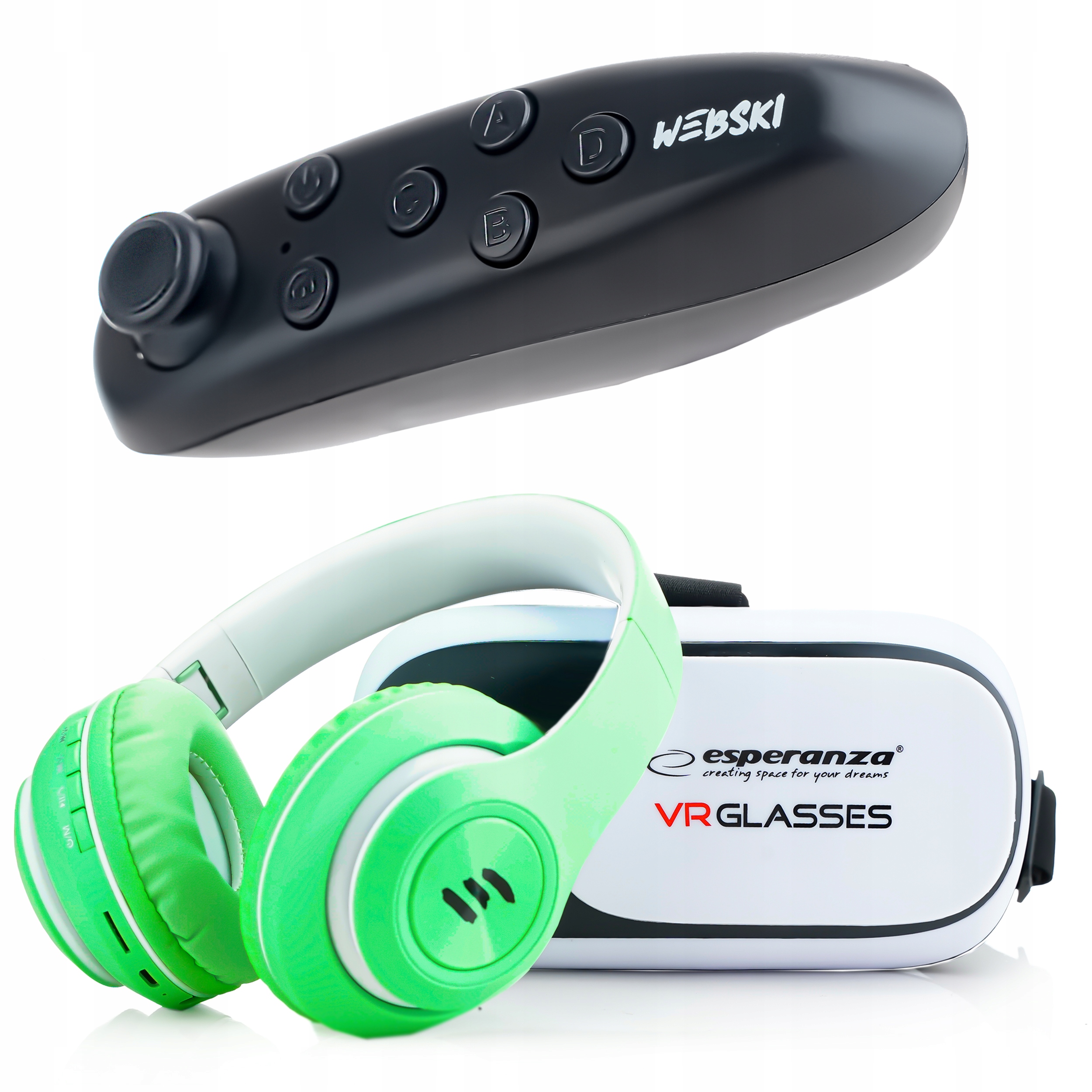 GOGLE OKULARY 3D VR DO TELEFONU Z KONTROLEREM BT