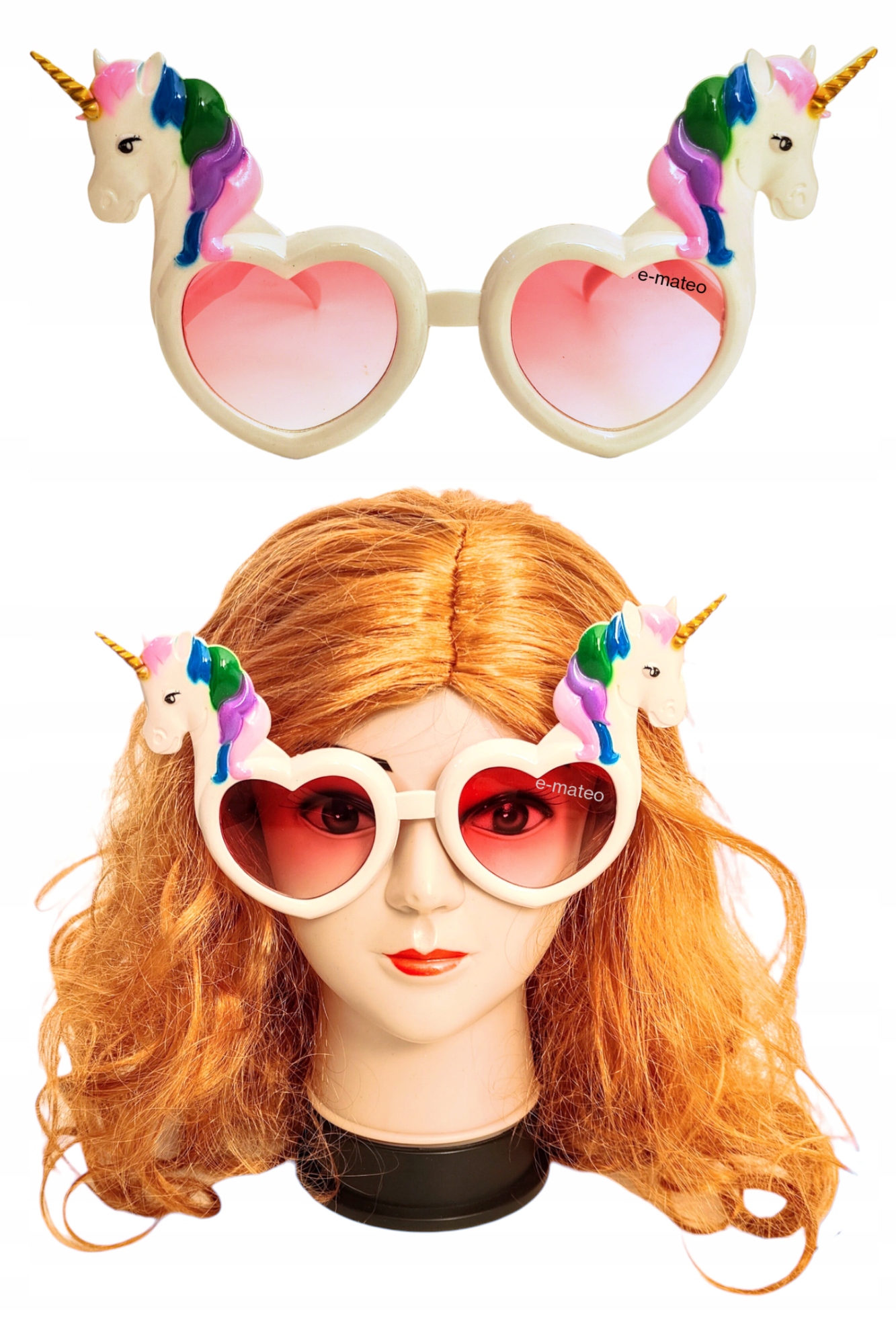 Śmieszne OKULARY NA IMPREZĘ DO Foto Budki urodziny SERCA Jednorożec