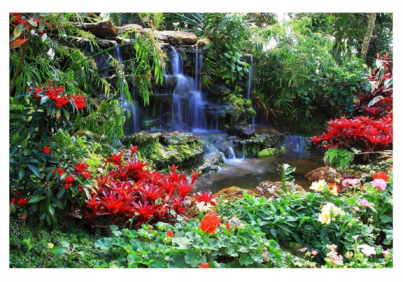 Fototapeta Vodopád V Kvetoch Tropický Les Thajsko Flizelina 312x219