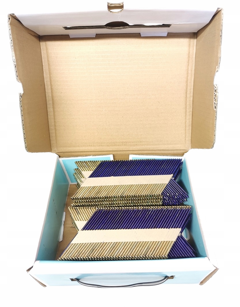 Gwoździe do gwoździarki łączone papierem 3,1x100mm 2000szt pierścień 34°