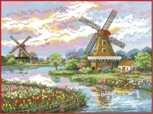 Kanva s potiskem vyšívací sada (kanva,mulina)