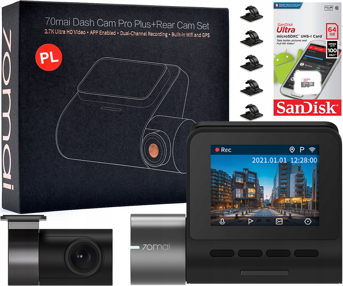 70mai PRO++ A500S Optyka SONY + WSTECZNA + 64GB