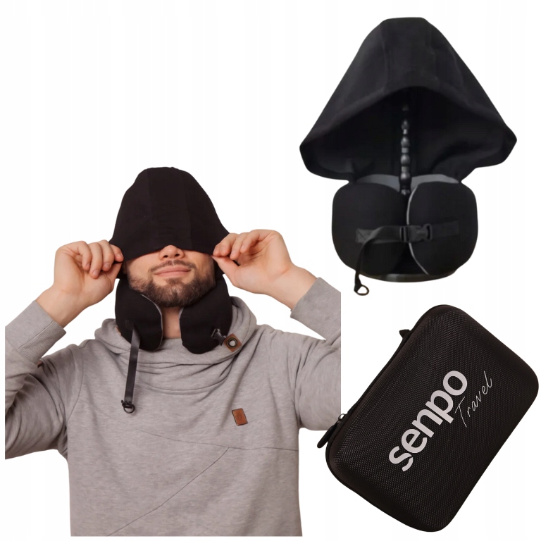 Poduszka Podróżna Senpo Sleep'n'GO! Turystyczna Czarna