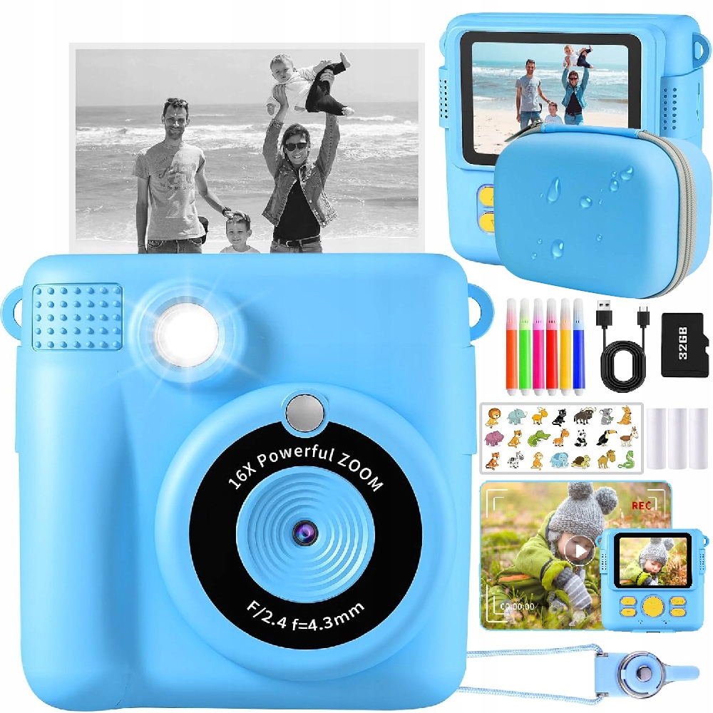 Fotoaparát Pro Okamžitý Tisk, Hd, Nahrávání Fotografií A Videí S Sd Kartou