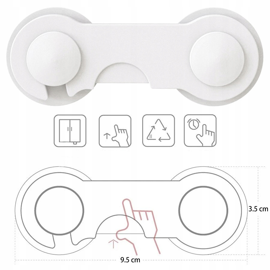 ZABEZPIECZENIA SZAFEK SZUFLAD SZAF BLOKADA MEBLI ZATRZASK 10szt Marka SIPO