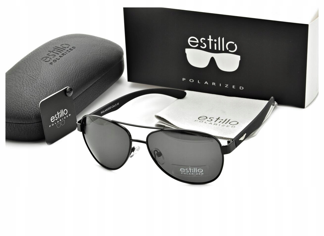 Černé Pánské Sluneční brýle Polarizace značky Estillo Bonus