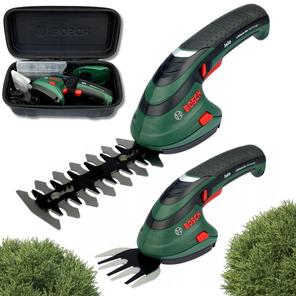 Silné akumulátorové elektrické nožnice na živý plot a trávu Bosch