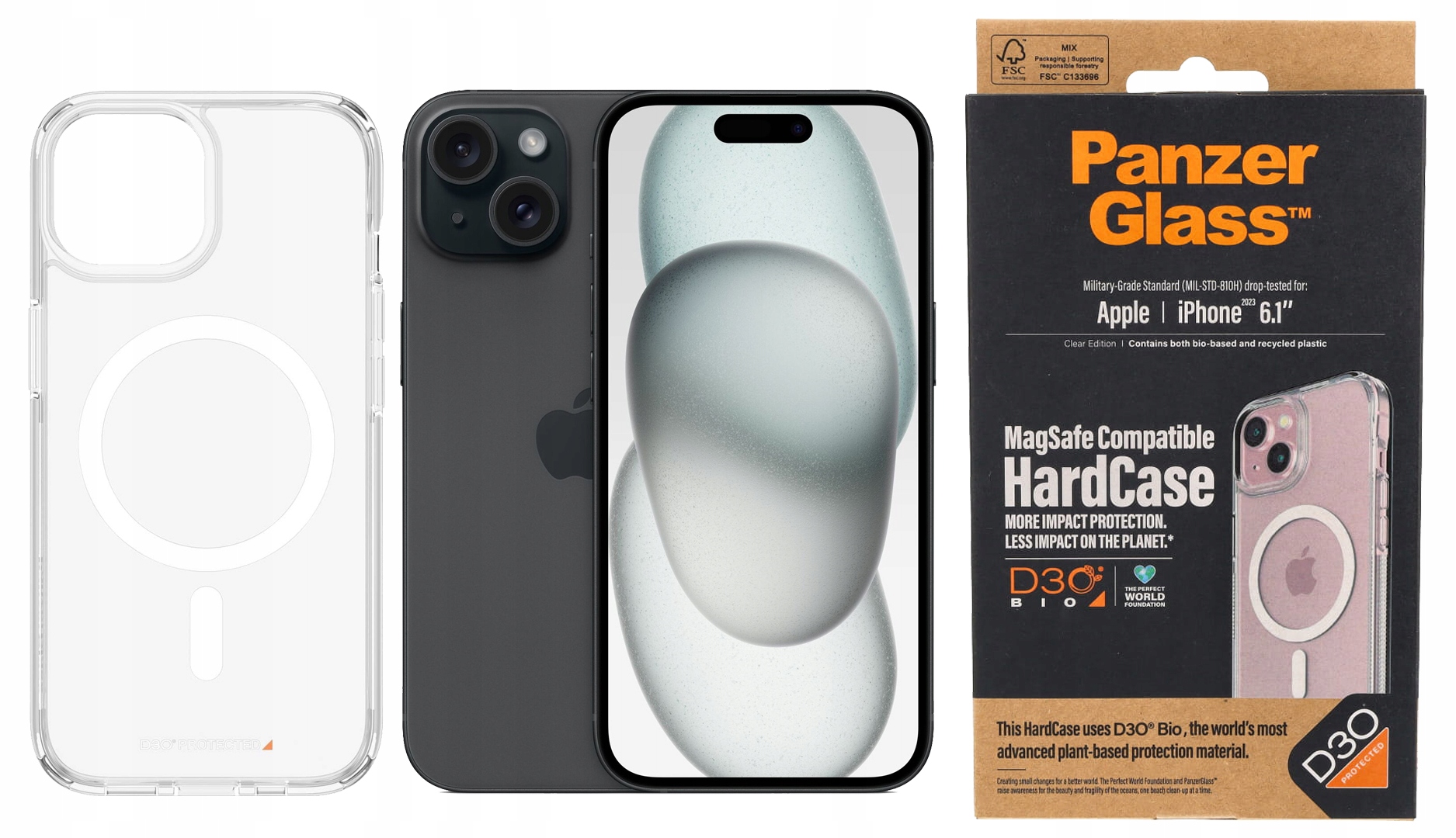 PanzerGlass Pouzdro HardCase MagSafe pro iPhone 15 14 13 6,1" bezbarvé