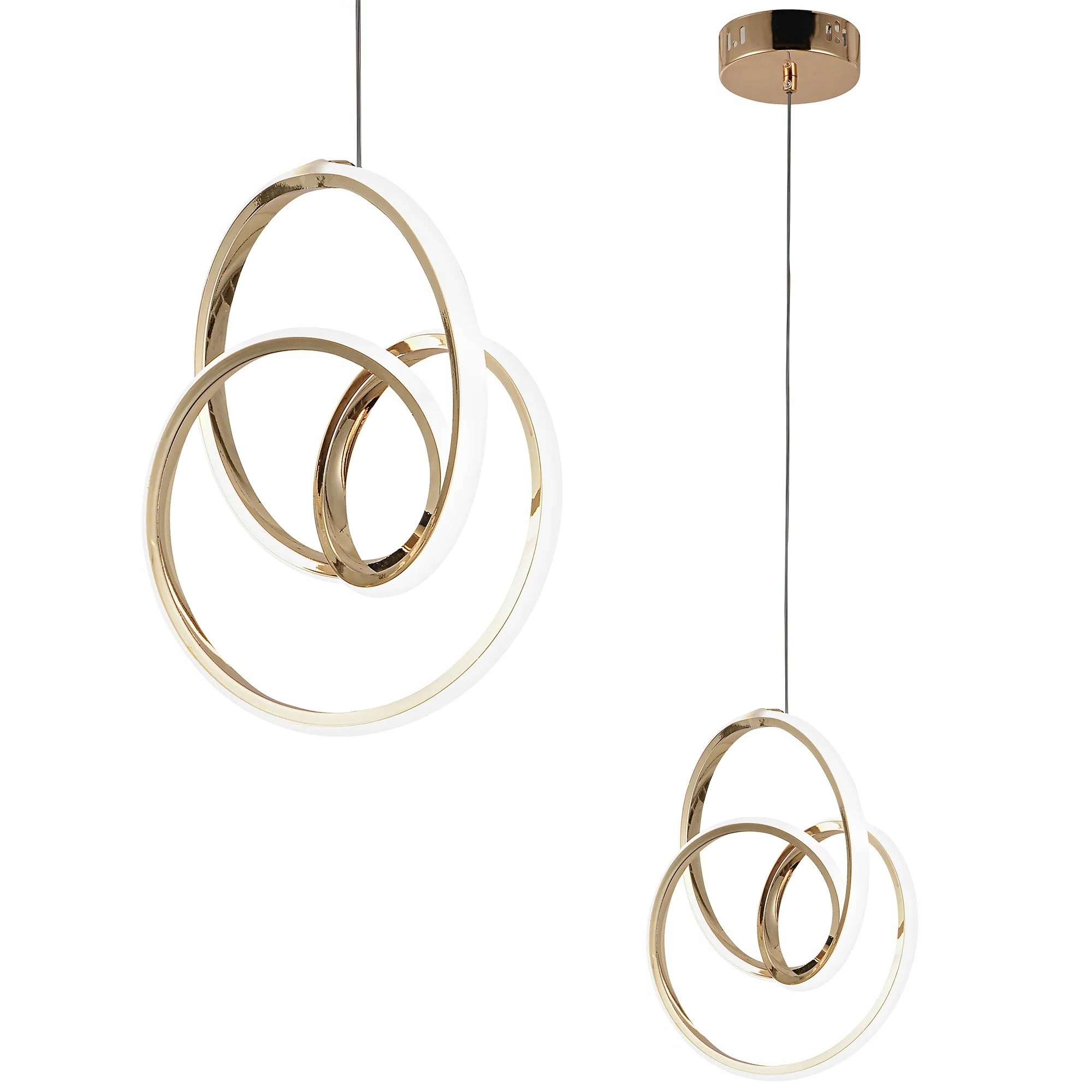 Závěsná Led stropní lampa Zlatá Moderní kroužky do obývacího pokoje Toolight