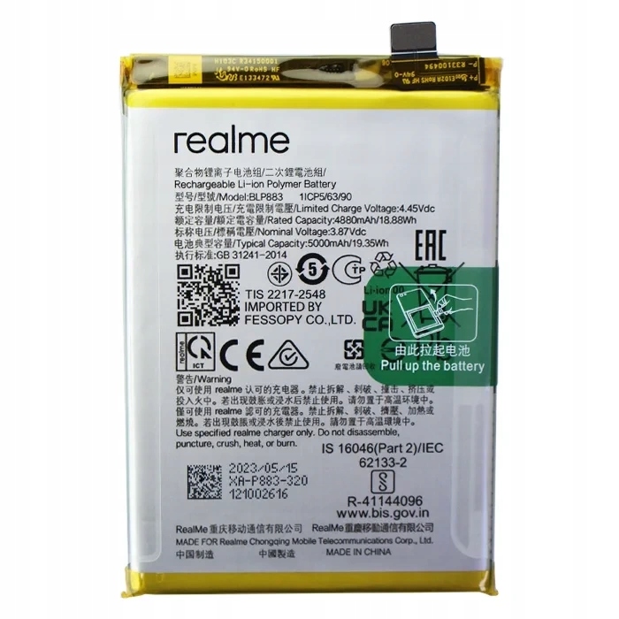Originální Baterie Akumulátor BLP883 Realme 9 5000 mAh