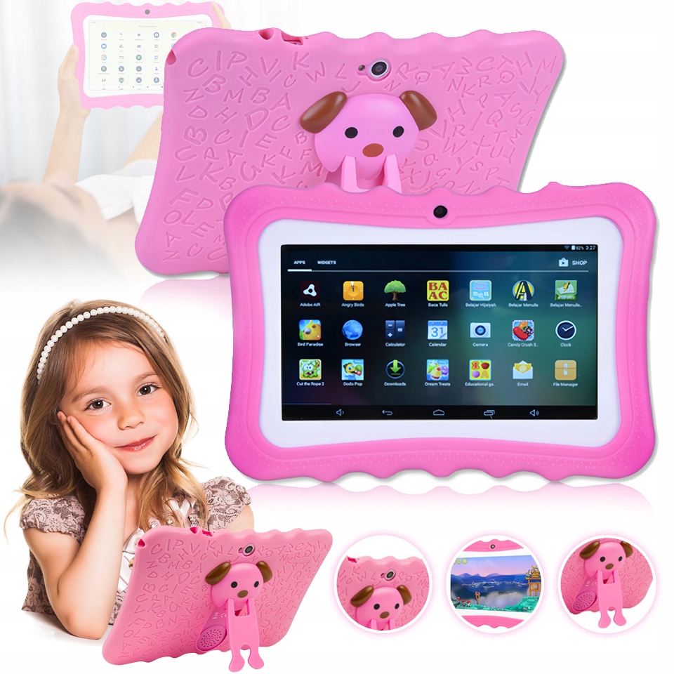 Tablet dla dzieci 7' gry edukacyjne różowy 2+16G