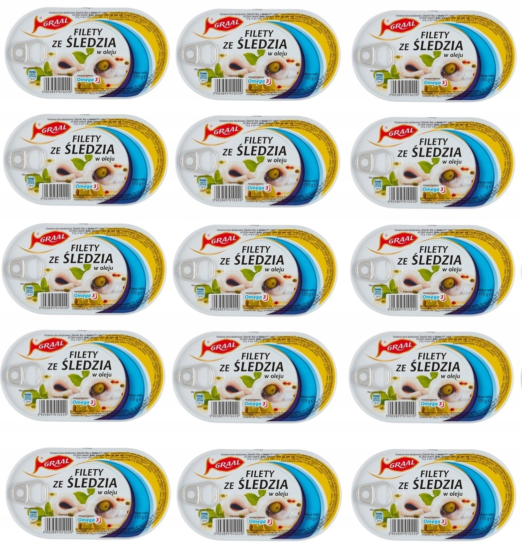 15x 170g Graal filety ze śledzia w oleju Karton