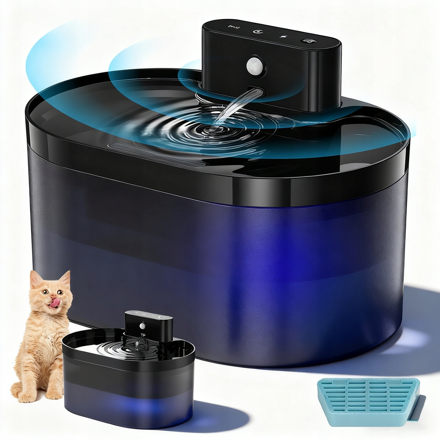 Levně Inteligentní Dávkovač Vody Pro Zvířata 2.2L 4-VRSTVÁ Filtrace