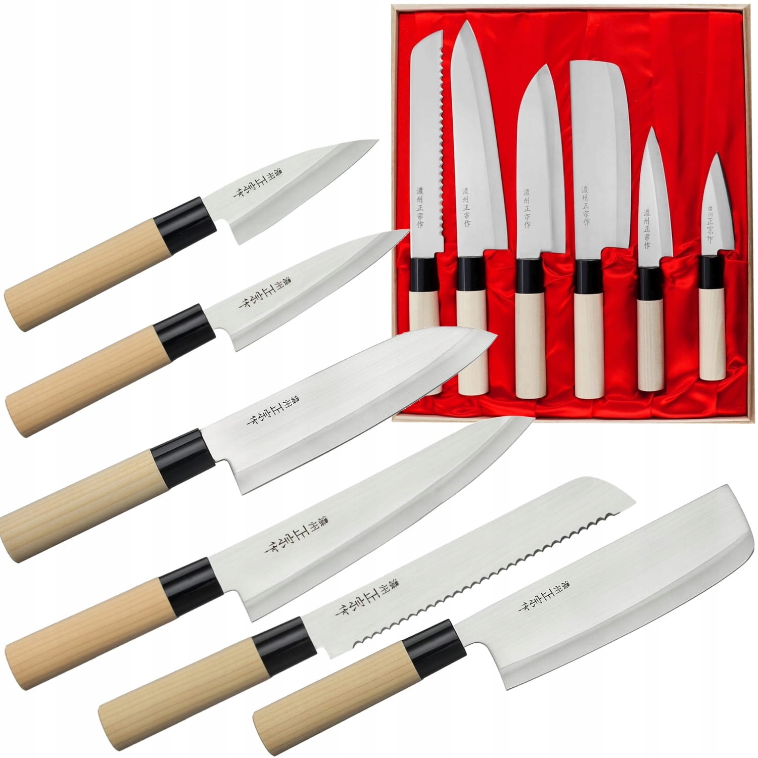 Satake Megumi 420J2 Japonský set 6 nožov v darčekovom puzdre HG8582W