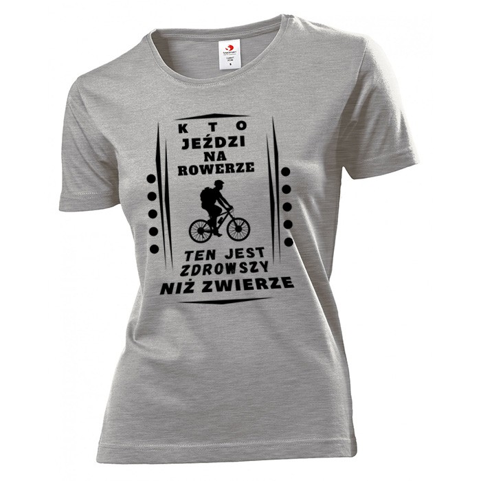 

Koszulka damska Kto jeździ na rowerze L