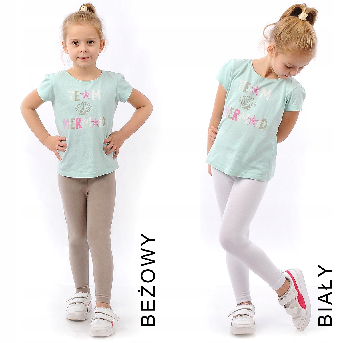 Legginsy dziecięce długie klasyczne bawełniane Polskie getry Jeans 116 Marka LAEMI