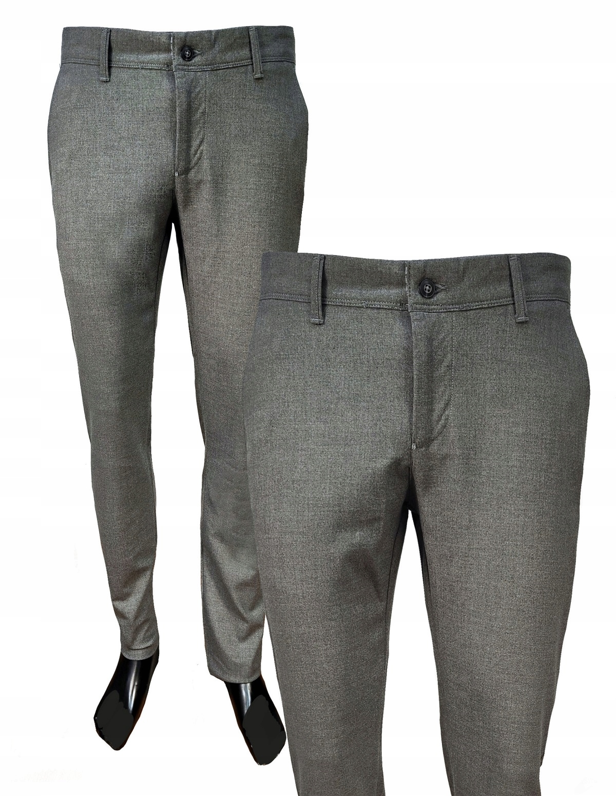 Elegantní společenské kalhoty casul Šedé, rovné nohavice, velikost 36