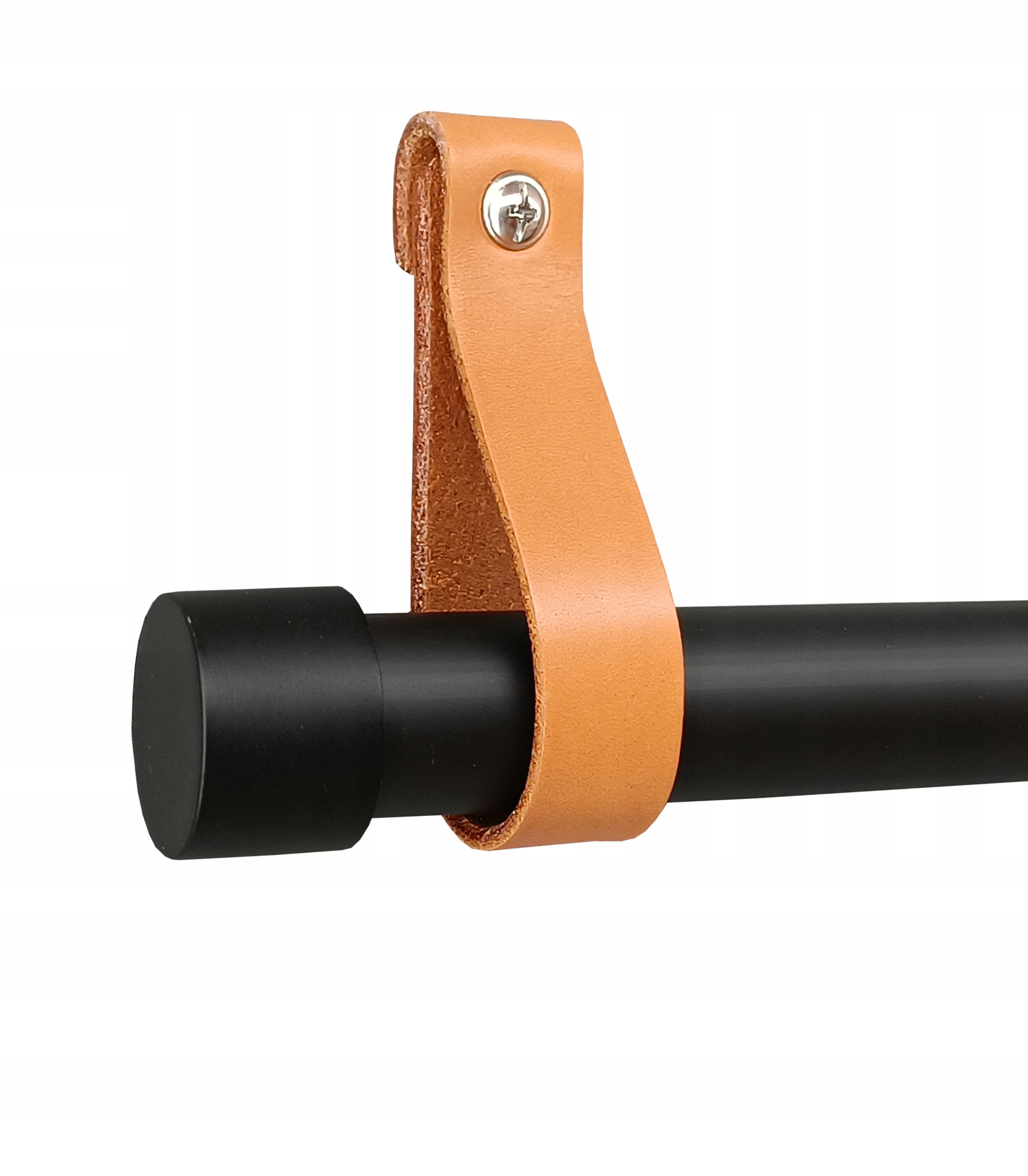 Garnýž 25 mm Černý 400 cm držák Kůže koňak 1