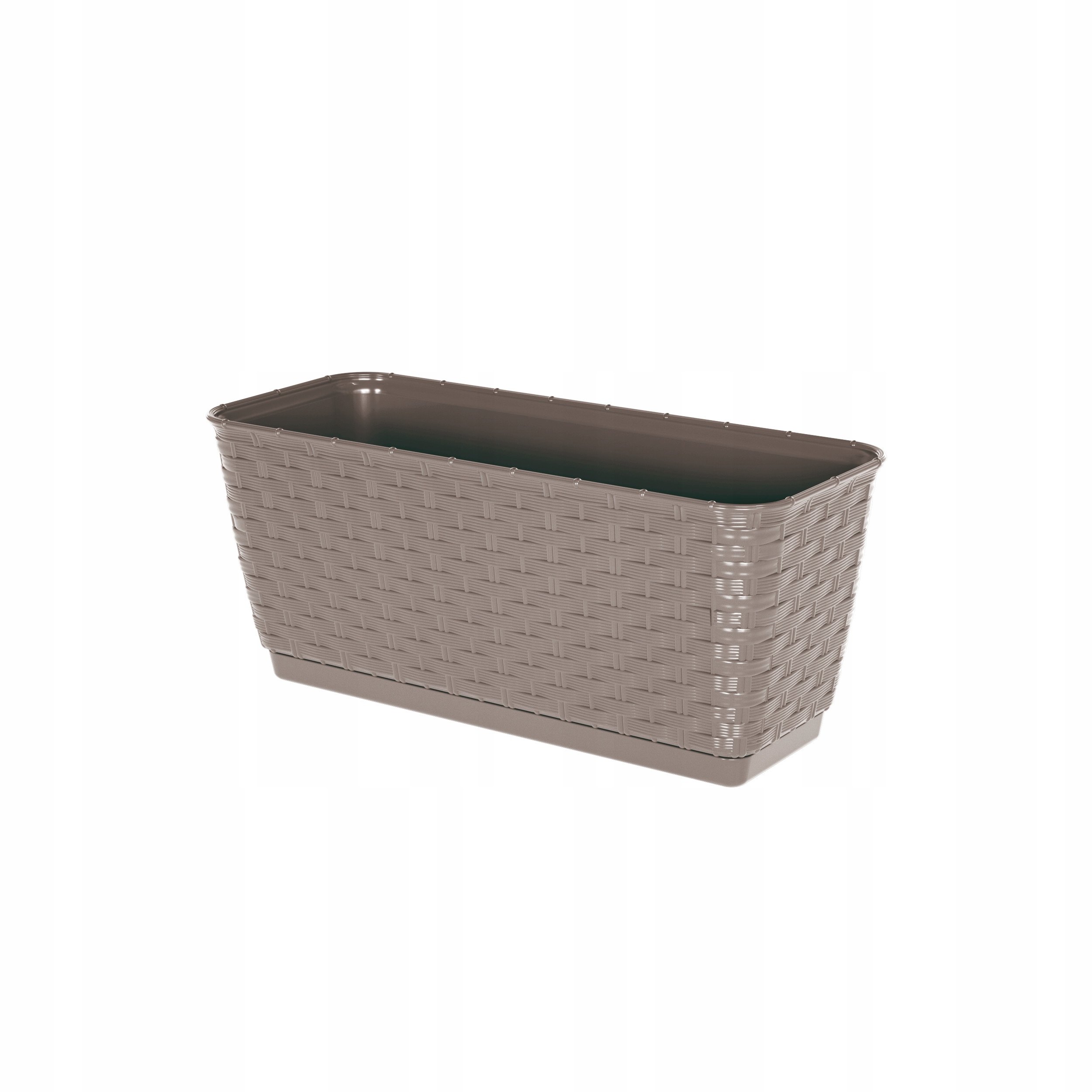 

Donica Rattan skrzynka 40cm podstawka+wkład Mokka