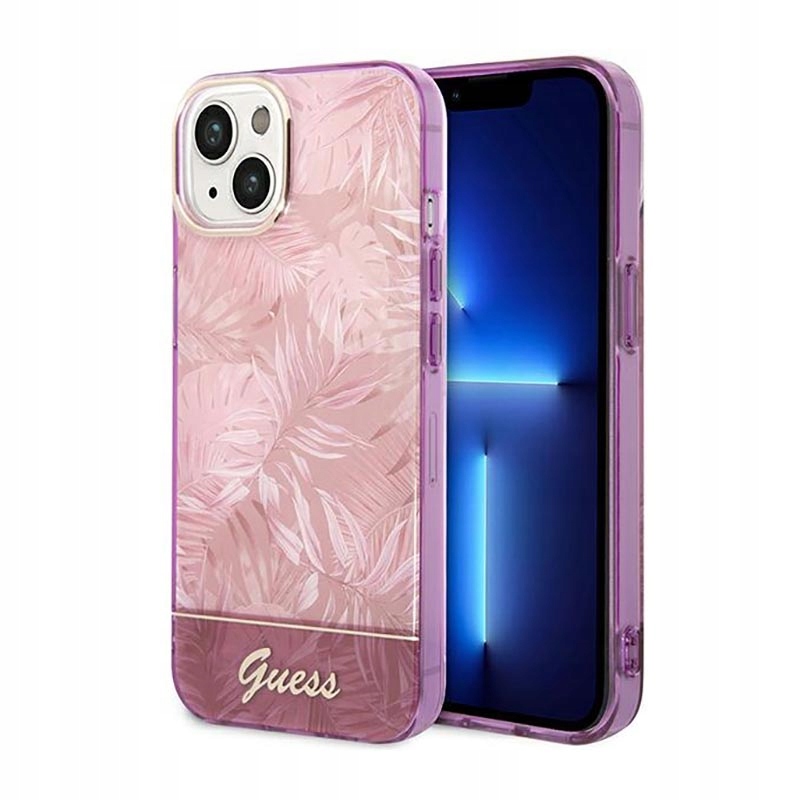 Guess Jungle Case Pouzdro pro iPhone 14 Plus (růžové)