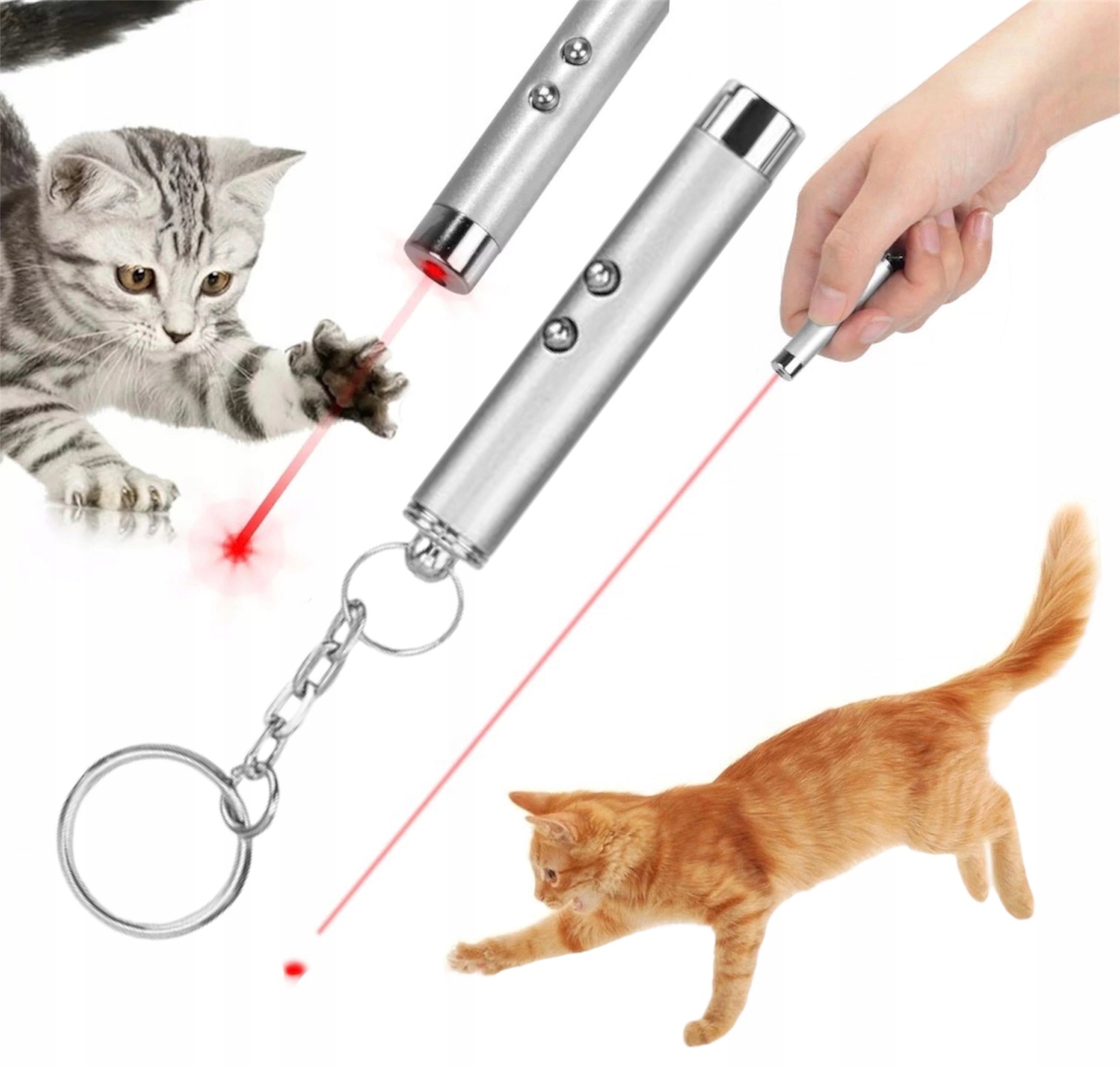 

Laser Wskaźnik Laserowy Latarka Zabawka Kota 3W1