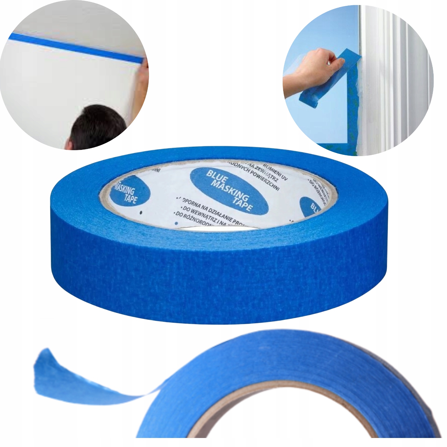 TAŚMA MALARSKA MASKUJĄCA PAPIEROWA NIEBIESKA 25X50 TAŚMY PROFESJONALNA HIT