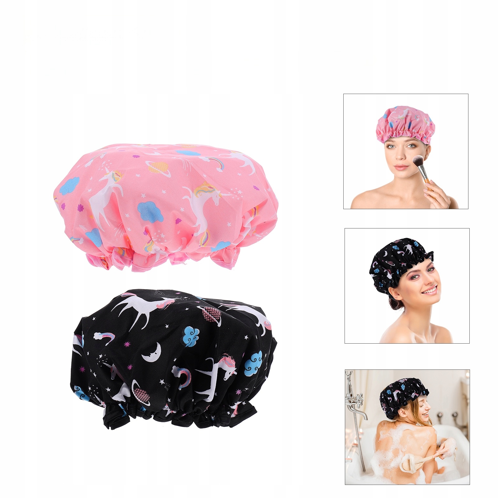 CZAPKI KĄPIELOWE DLA KOBIET DWUWARSTWOWA CZAPKA DO WŁOSÓW Rodzaj inne