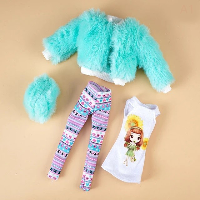 DAMSKIE UBRANIE ZESTAW FUTERKO SPODNIE CZAPKA I TOP DLA LALKI BARBIE