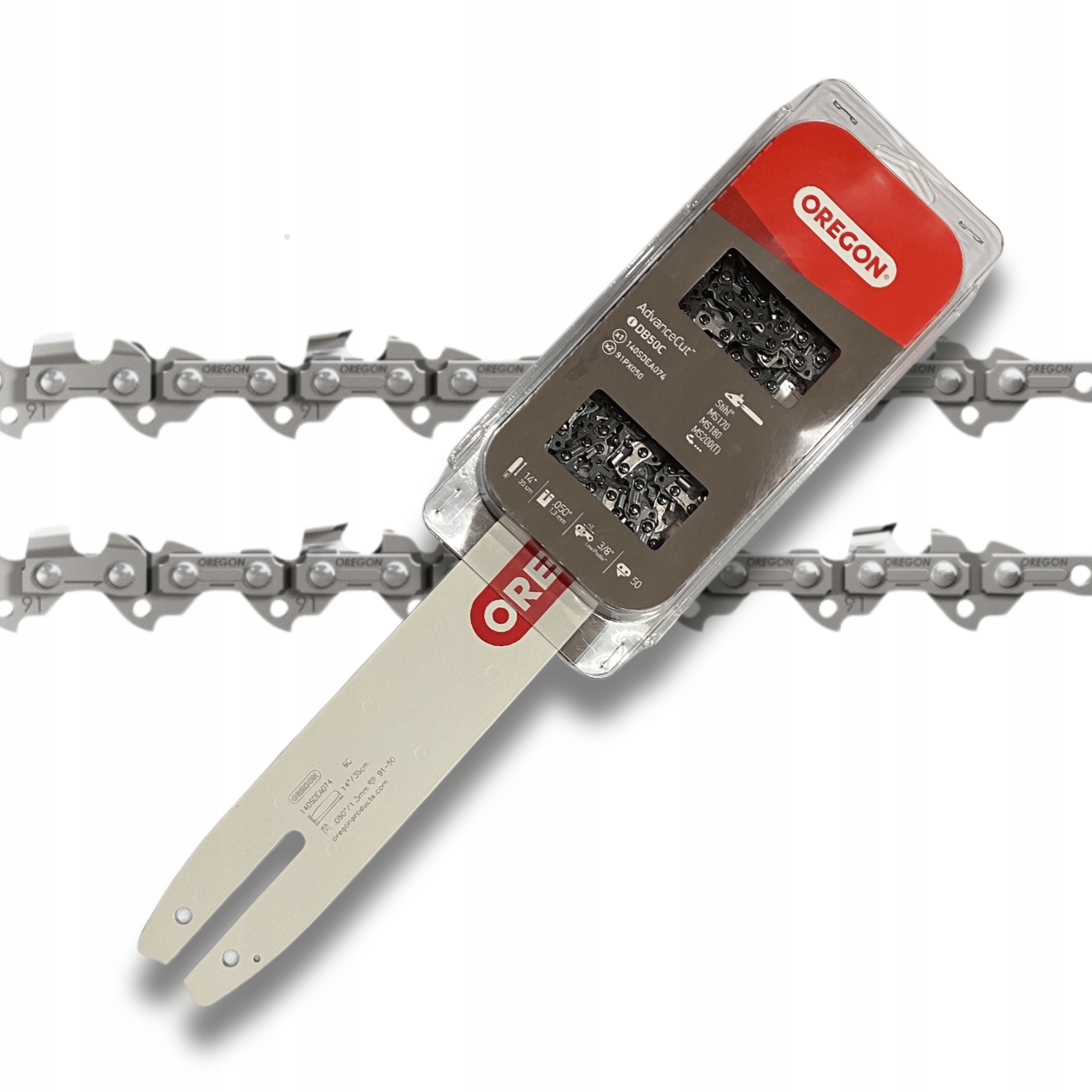 Zestaw Prowadnica+ 2X Łańcuch 3/8" 50 Ogniw 140SDEA074 Do Stihl MS170 MS180