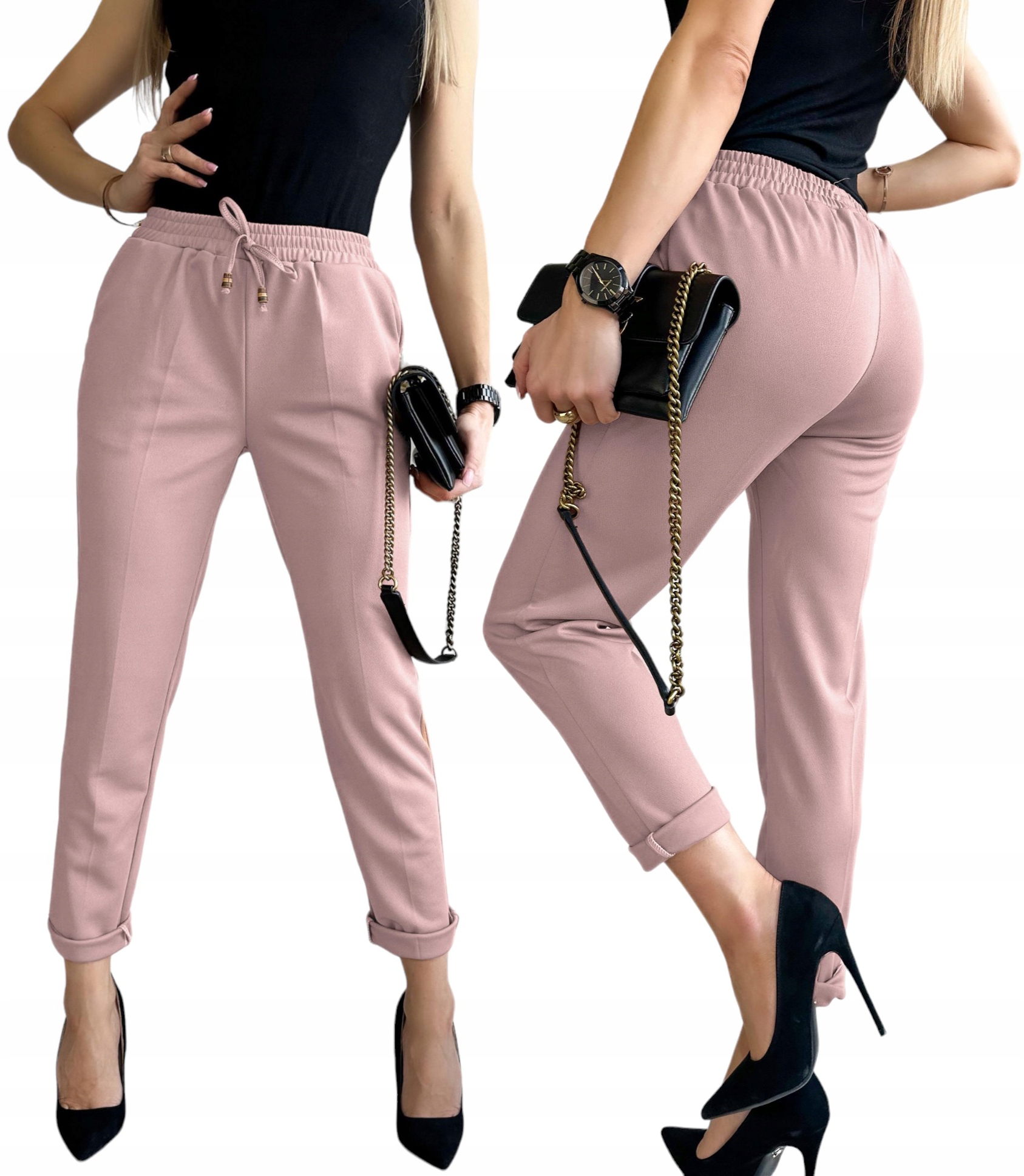 Eleganckie SPODNIE DAMSKIE na kant letnie wygodne zwiewne