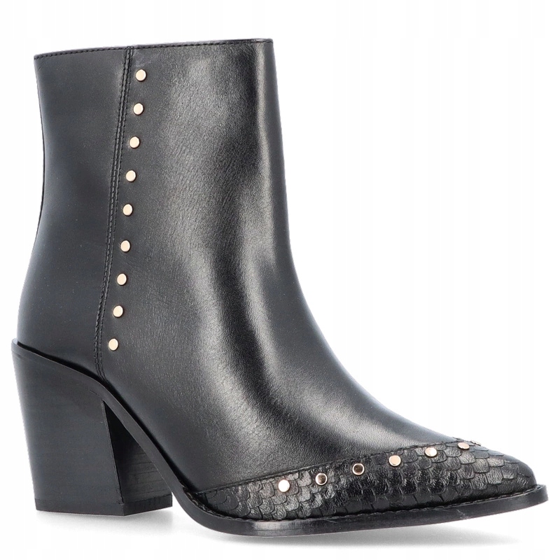 Kožené kovbojské boty na sloupku Gioseppo 73577 Černé 36