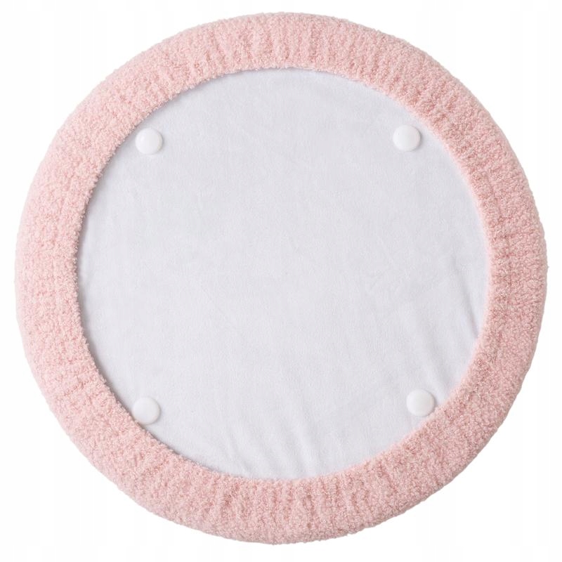 Pufa Podnóżek Siedzisko Teddy Różowa PINK 50 x 41 cm Głębokość mebla 50 cm