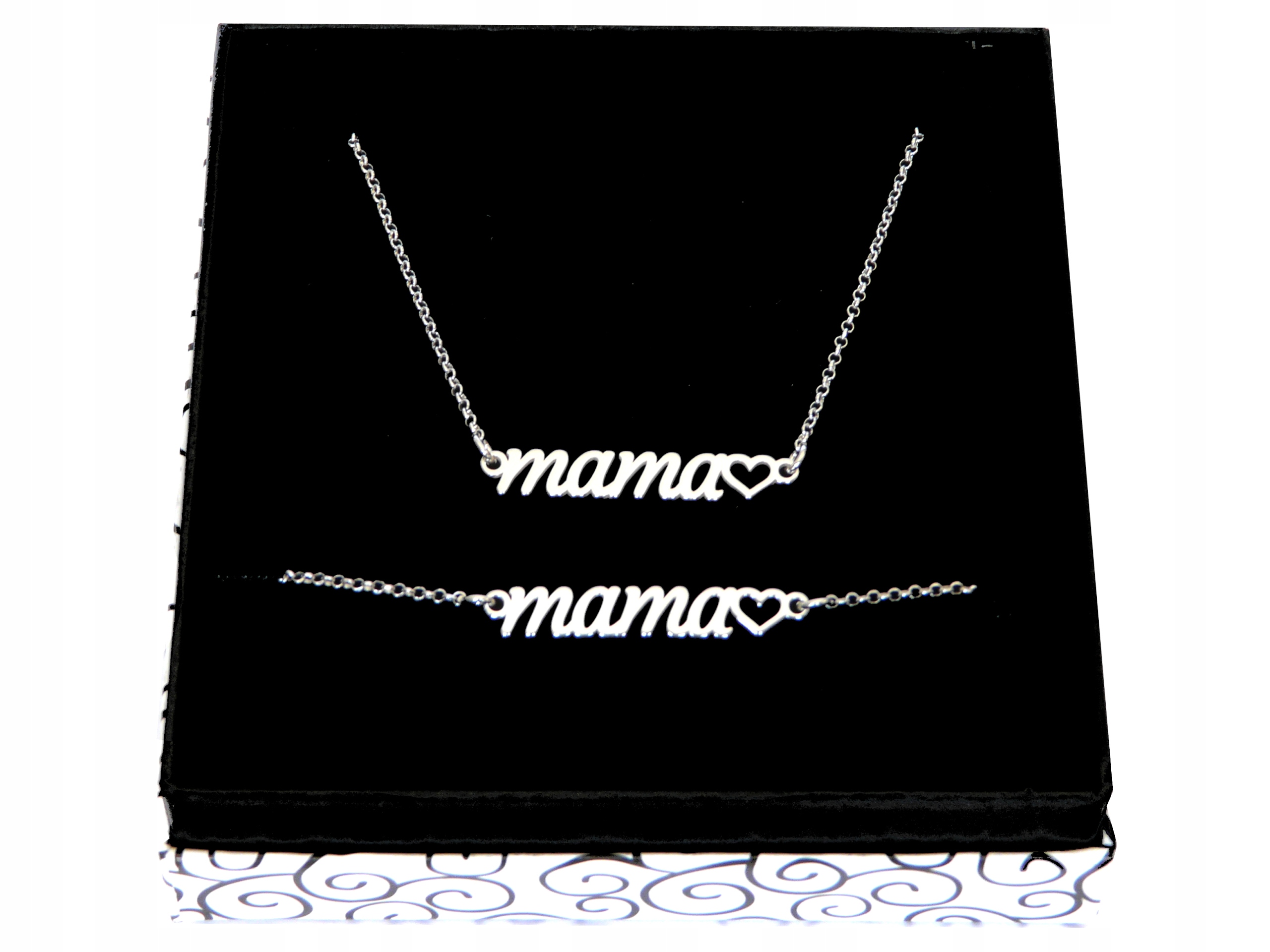 

Komplet Biżuteria Dla Mamy Mama Serce srebro 925